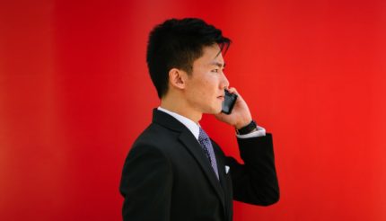 businessman chatting on phone