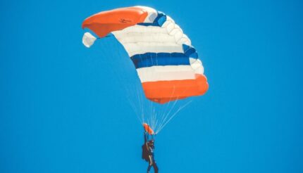 A man parachuting