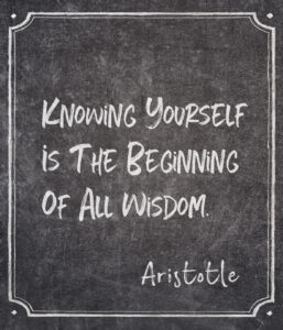 Knowing yourself is the beginning of all wisdom
